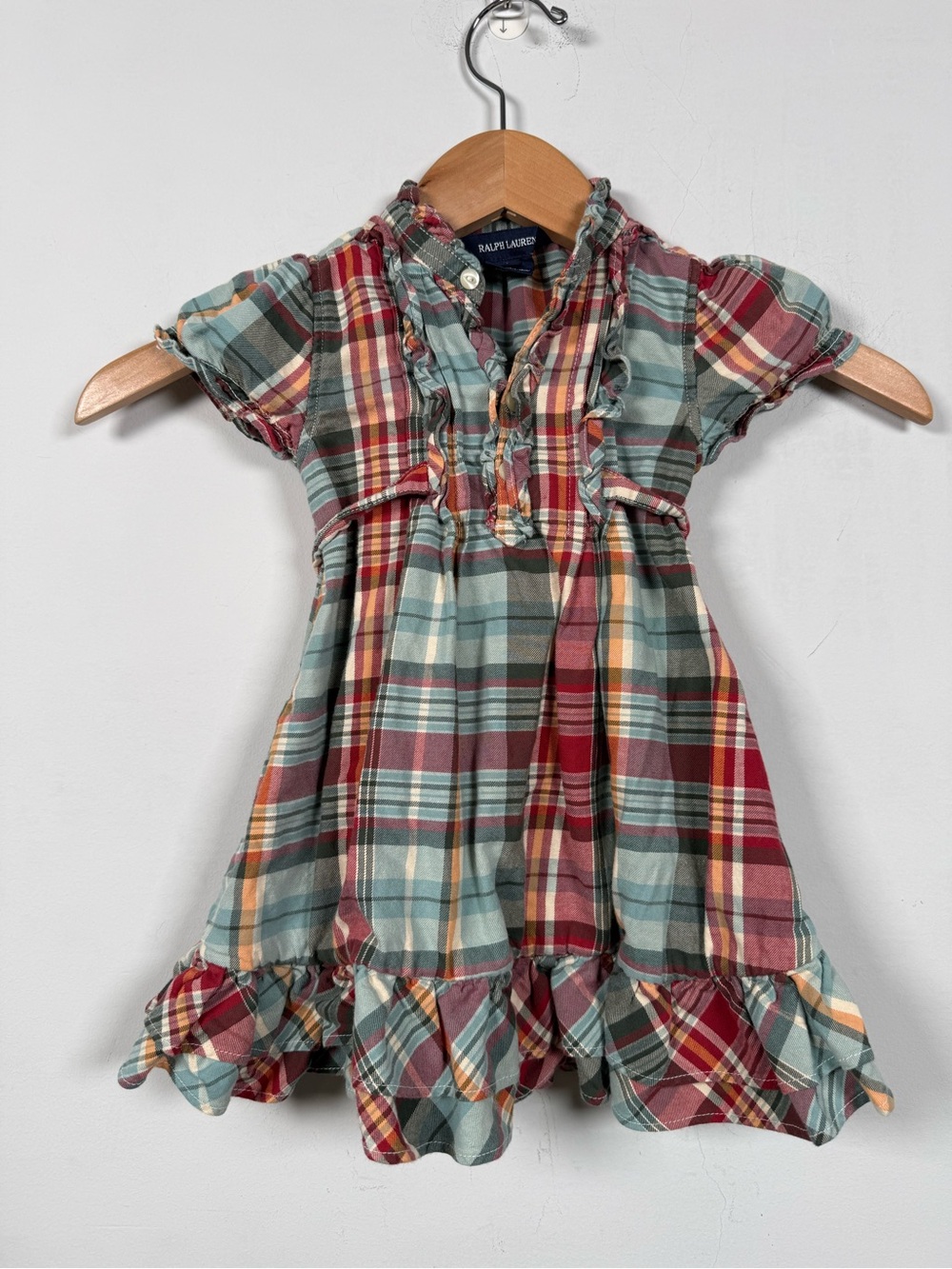 Ralph Lauren girls' plaid dress, size 18 Months, Great Condition